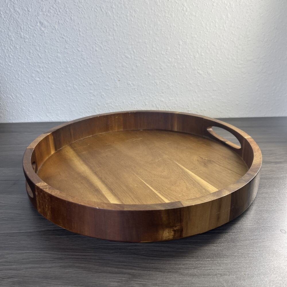Project 62 Round Wood Serving Tray 15” Acacia Handles Target Farmhouse Decor